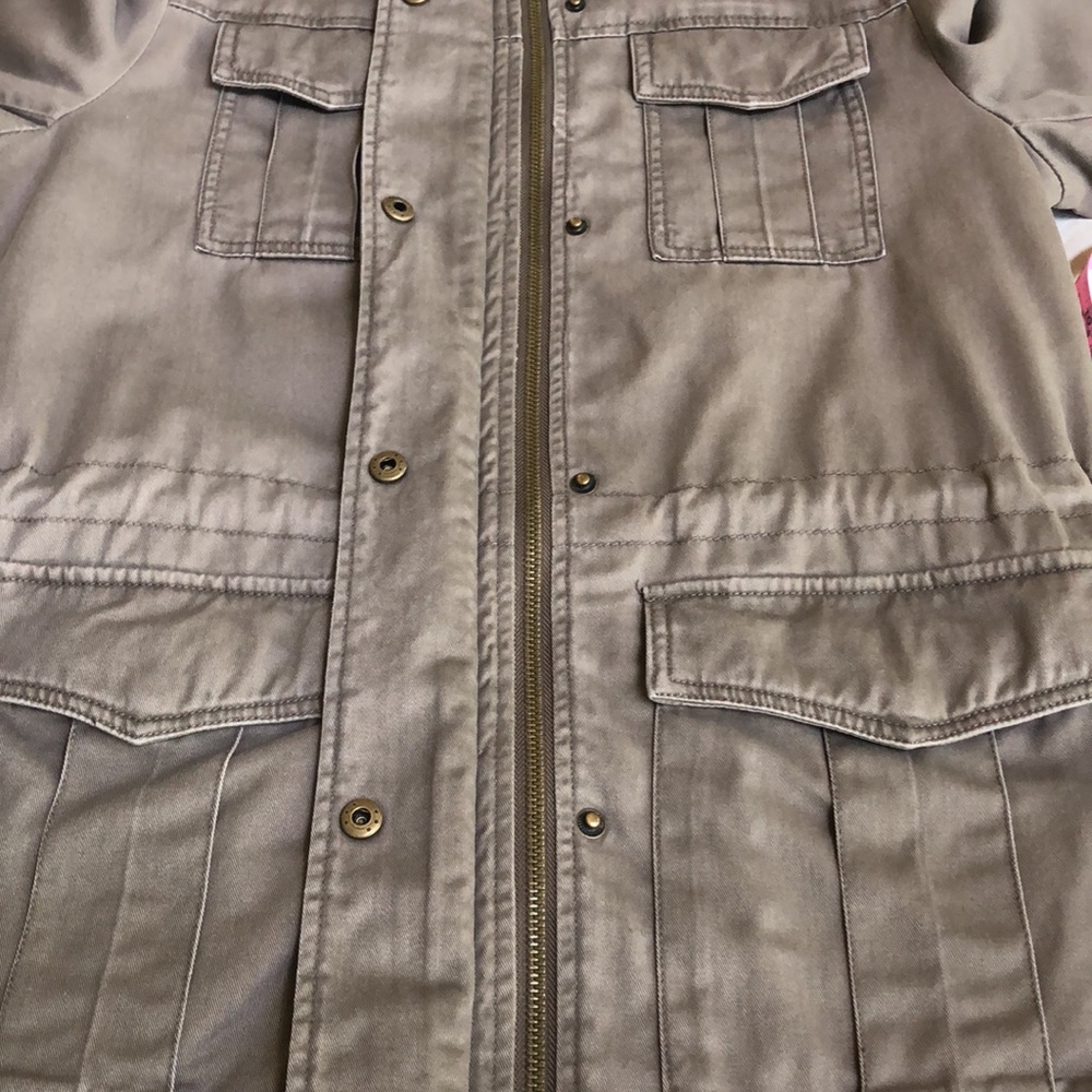 Lucky Brand Women’s Military Field Jacket Hood Full Zip Olive Green Size XS - Picture 7 of 14